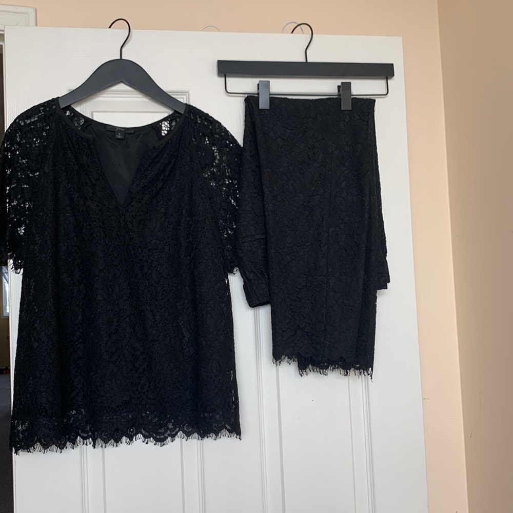J. Crew lace overlayed pant suit